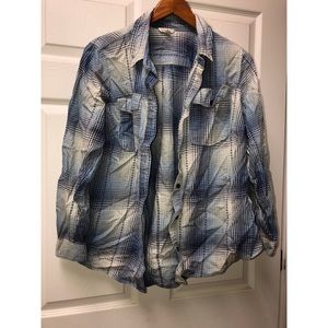 Blue and white flannel